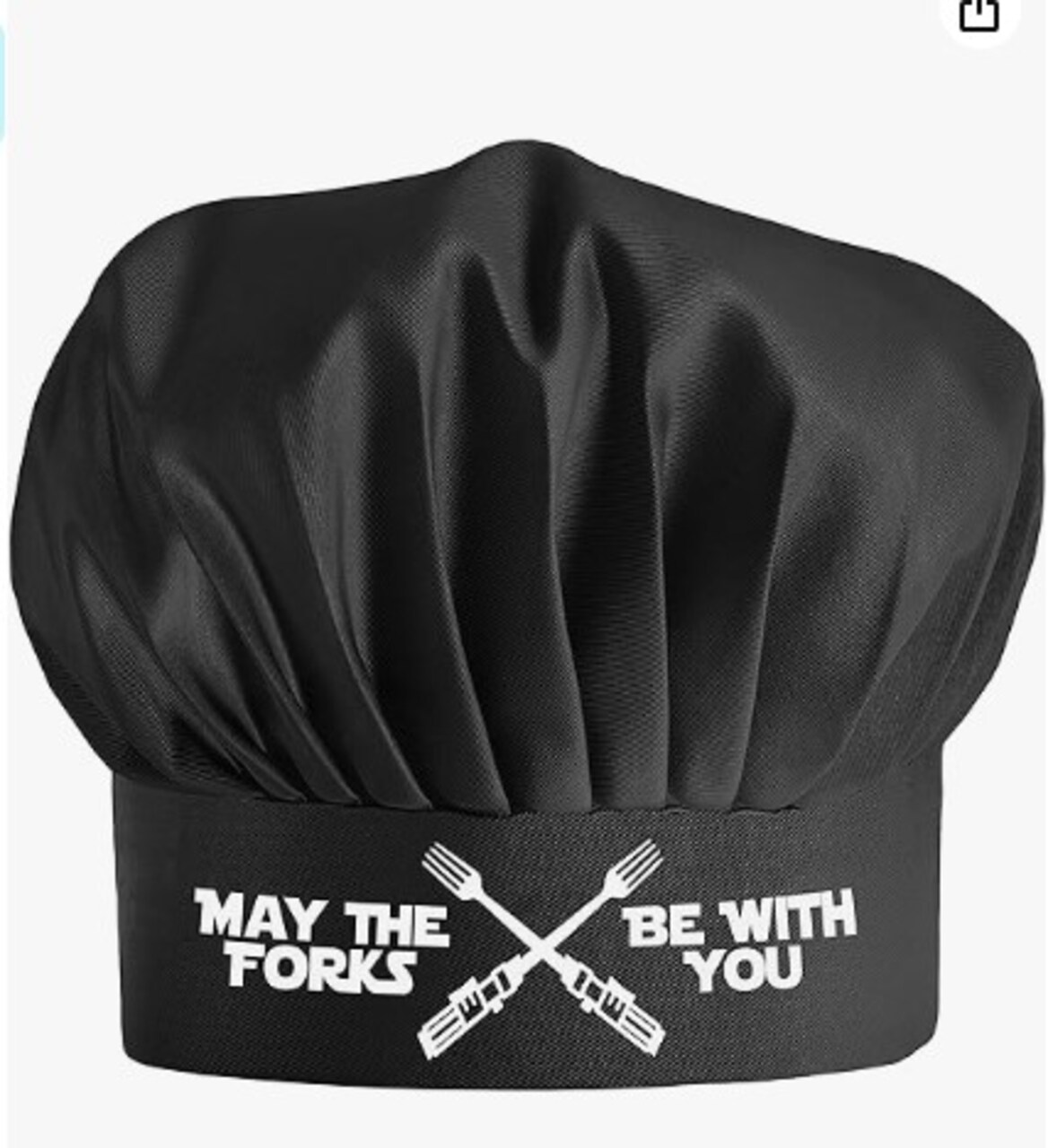Black Funny Chef Hat with Adjustable Kitchen Cooking Hat for Men and Women